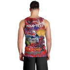 Personalised Australia Rugby Sea Eagles ANZAC Men Tank Top Manly-Warringah Scratch Style