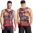 Personalised Australia Rugby Sea Eagles ANZAC Men Tank Top Manly-Warringah Scratch Style