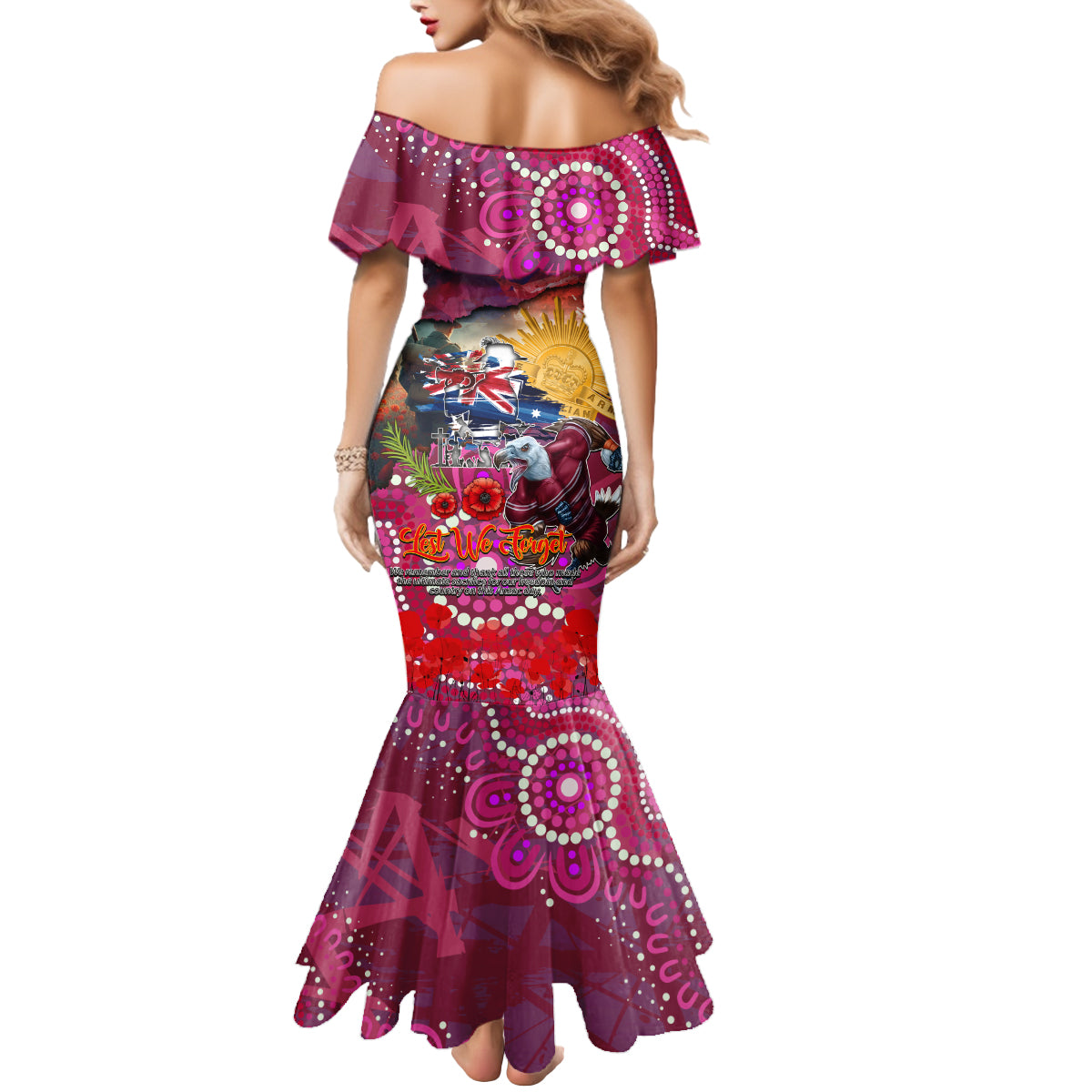 Personalised Australia Rugby Sea Eagles ANZAC Mermaid Dress Manly-Warringah Scratch Style