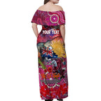 Personalised Australia Rugby Sea Eagles ANZAC Off Shoulder Maxi Dress Manly-Warringah Scratch Style
