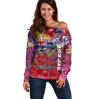 Personalised Australia Rugby Sea Eagles ANZAC Off Shoulder Sweater Manly-Warringah Scratch Style