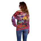 Personalised Australia Rugby Sea Eagles ANZAC Off Shoulder Sweater Manly-Warringah Scratch Style