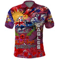 Personalised Australia Rugby Sea Eagles ANZAC Polo Shirt Manly-Warringah Scratch Style