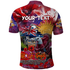 Personalised Australia Rugby Sea Eagles ANZAC Polo Shirt Manly-Warringah Scratch Style