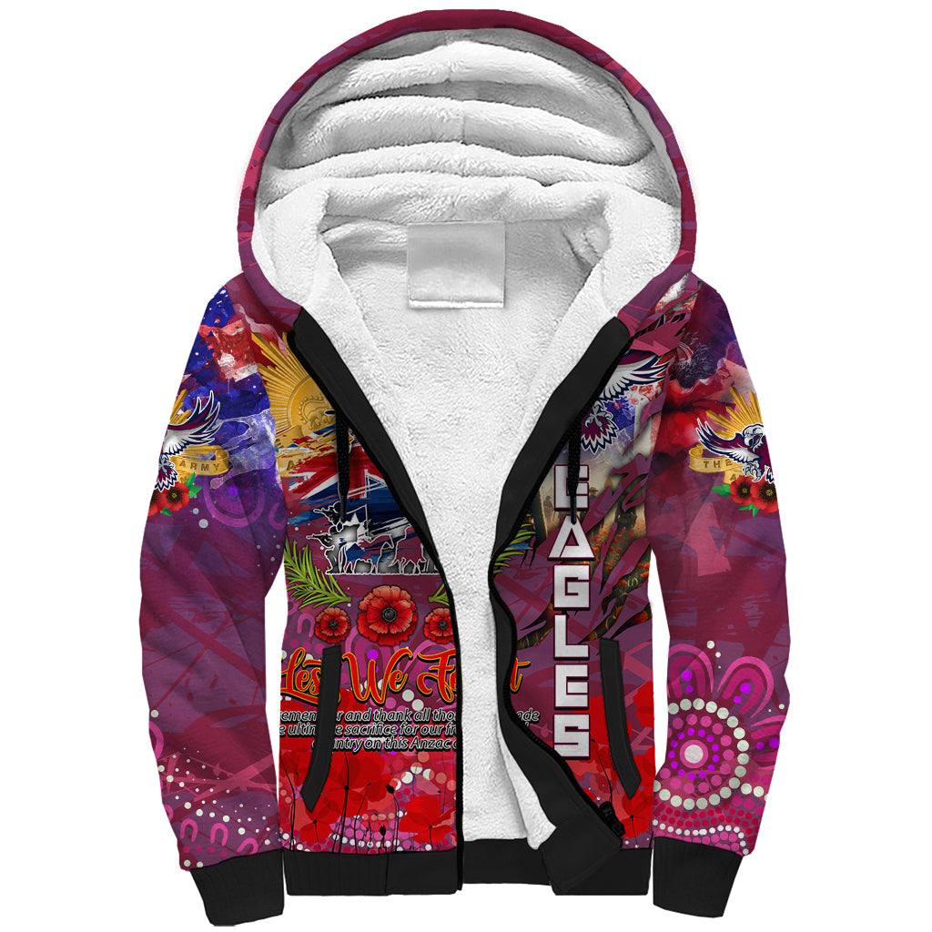 Personalised Australia Rugby Sea Eagles ANZAC Sherpa Hoodie Manly-Warringah Scratch Style