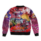 Personalised Australia Rugby Sea Eagles ANZAC Sleeve Zip Bomber Jacket Manly-Warringah Scratch Style
