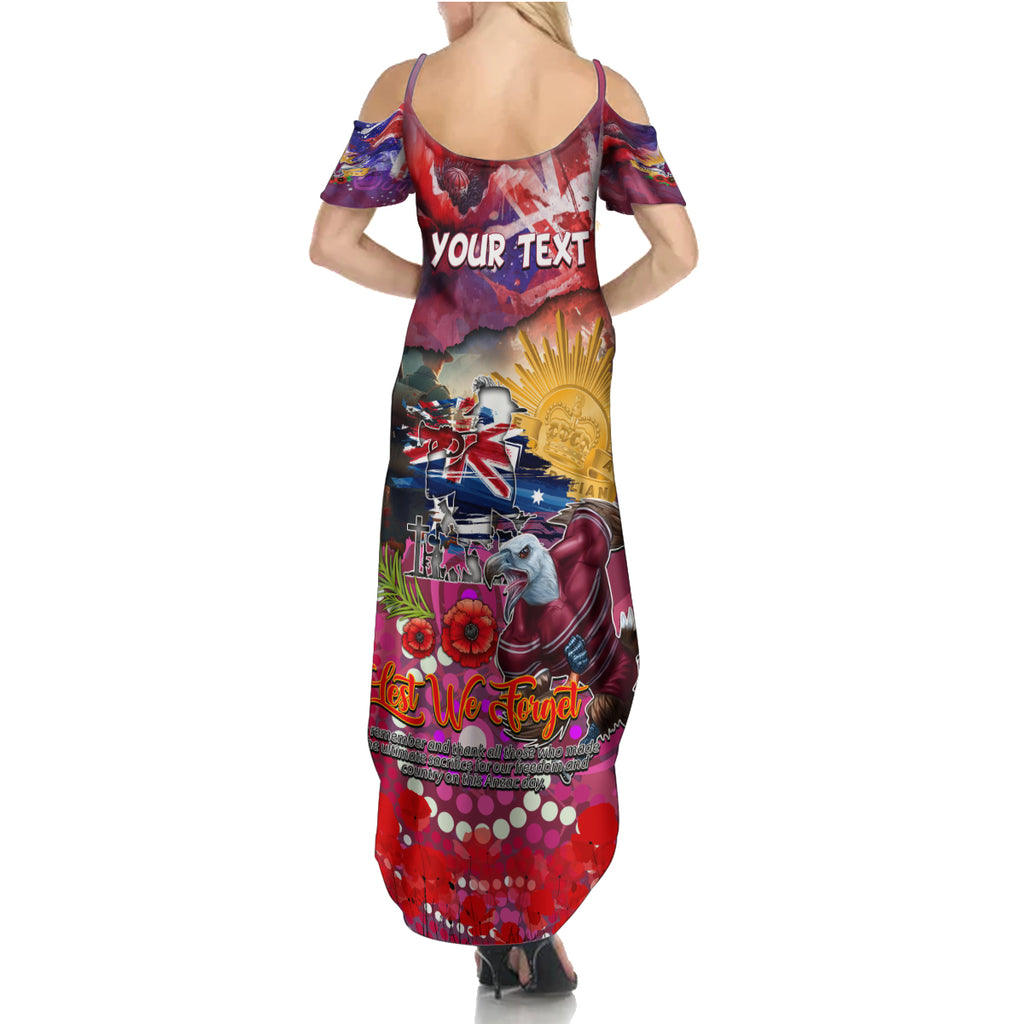 Personalised Australia Rugby Sea Eagles ANZAC Summer Maxi Dress Manly-Warringah Scratch Style