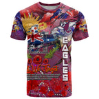 Personalised Australia Rugby Sea Eagles ANZAC T Shirt Manly-Warringah Scratch Style