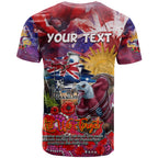 Personalised Australia Rugby Sea Eagles ANZAC T Shirt Manly-Warringah Scratch Style