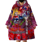 Personalised Australia Rugby Sea Eagles ANZAC Wearable Blanket Hoodie Manly-Warringah Scratch Style