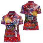 Personalised Australia Rugby Sea Eagles ANZAC Women Polo Shirt Manly-Warringah Scratch Style