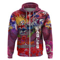 Personalised Australia Rugby Sea Eagles ANZAC Zip Hoodie Manly-Warringah Scratch Style