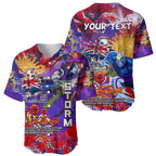 Personalised Australia Rugby Storm ANZAC Baseball Jersey Melbourne Scratch Style
