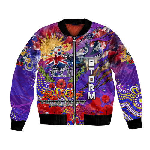 Personalised Australia Rugby Storm ANZAC Bomber Jacket Melbourne Scratch Style