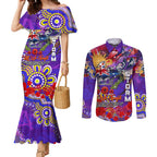 Personalised Australia Rugby Storm ANZAC Couples Matching Mermaid Dress and Long Sleeve Button Shirt Melbourne Scratch Style