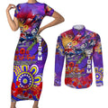 Personalised Australia Rugby Storm ANZAC Couples Matching Short Sleeve Bodycon Dress and Long Sleeve Button Shirt Melbourne Scratch Style