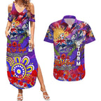 Personalised Australia Rugby Storm ANZAC Couples Matching Summer Maxi Dress and Hawaiian Shirt Melbourne Scratch Style