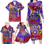 Personalised Australia Rugby Storm ANZAC Family Matching Long Sleeve Bodycon Dress and Hawaiian Shirt Melbourne Scratch Style