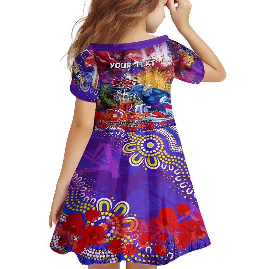 Personalised Australia Rugby Storm ANZAC Family Matching Long Sleeve Bodycon Dress and Hawaiian Shirt Melbourne Scratch Style