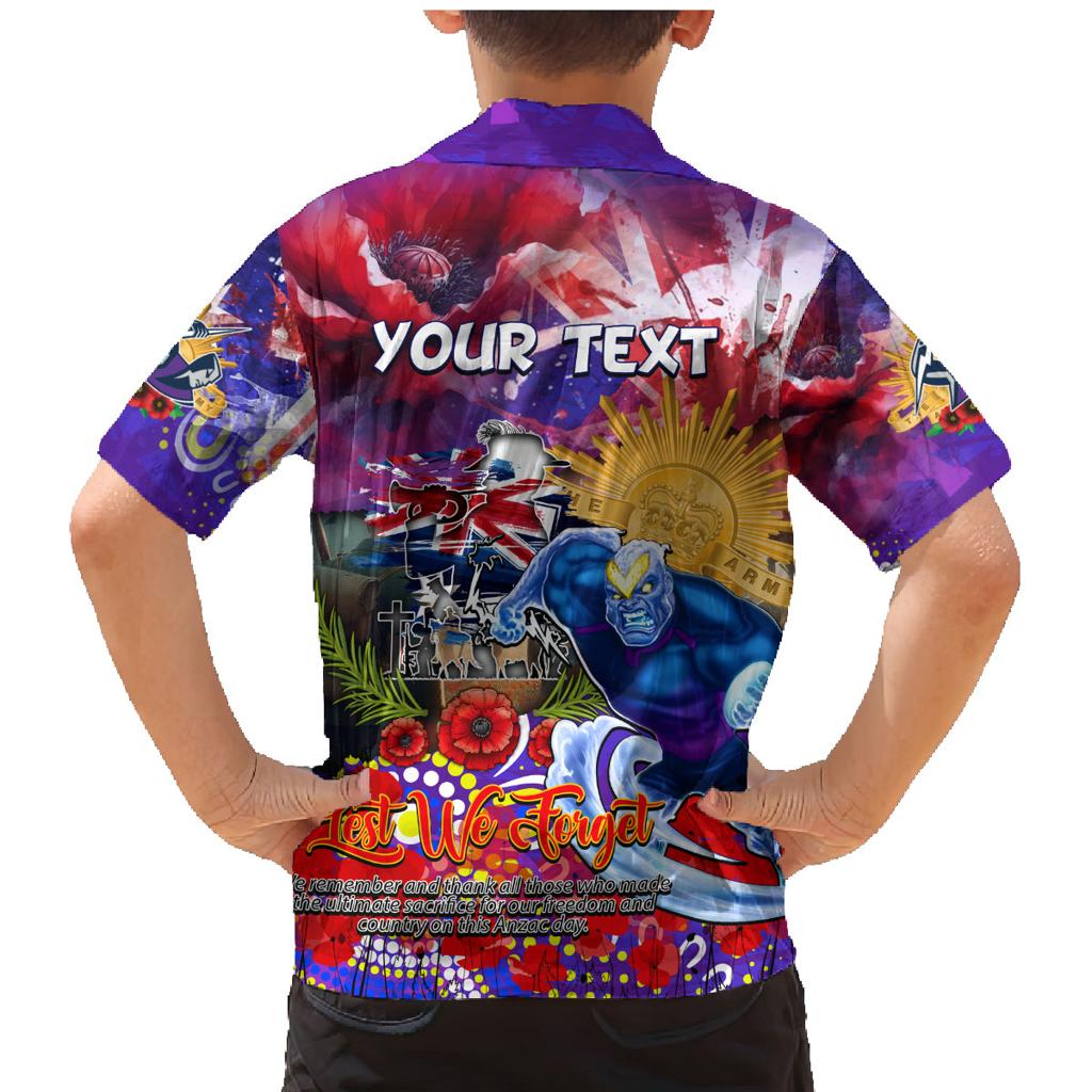 Personalised Australia Rugby Storm ANZAC Family Matching Mermaid Dress and Hawaiian Shirt Melbourne Scratch Style