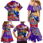 Personalised Australia Rugby Storm ANZAC Family Matching Mermaid Dress and Hawaiian Shirt Melbourne Scratch Style