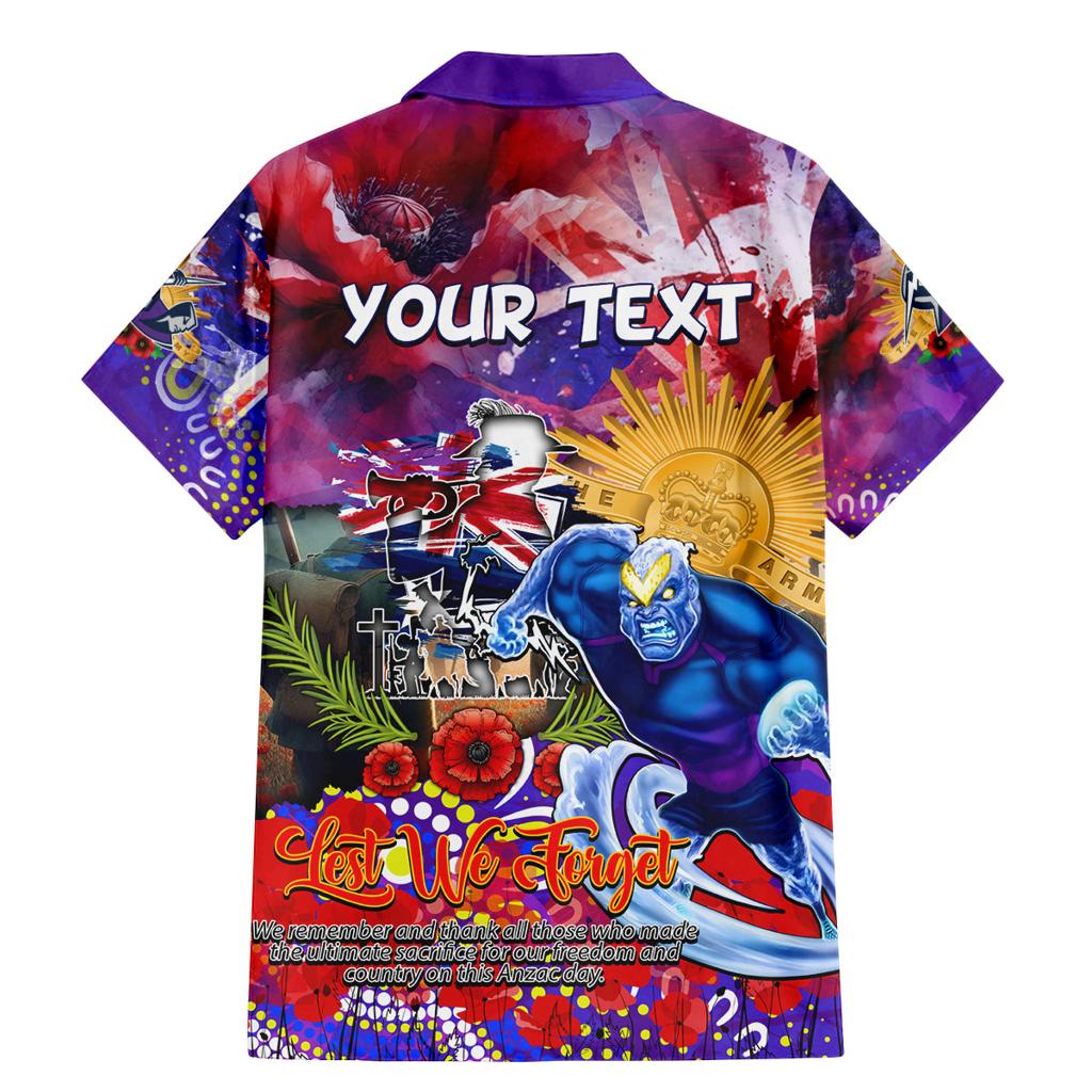 Personalised Australia Rugby Storm ANZAC Family Matching Mermaid Dress and Hawaiian Shirt Melbourne Scratch Style