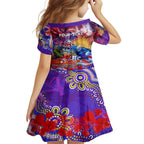 Personalised Australia Rugby Storm ANZAC Family Matching Off The Shoulder Long Sleeve Dress and Hawaiian Shirt Melbourne Scratch Style