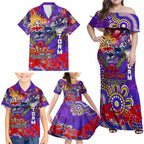 Personalised Australia Rugby Storm ANZAC Family Matching Off Shoulder Maxi Dress and Hawaiian Shirt Melbourne Scratch Style