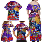 Personalised Australia Rugby Storm ANZAC Family Matching Off Shoulder Maxi Dress and Hawaiian Shirt Melbourne Scratch Style