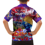 Personalised Australia Rugby Storm ANZAC Family Matching Off Shoulder Short Dress and Hawaiian Shirt Melbourne Scratch Style