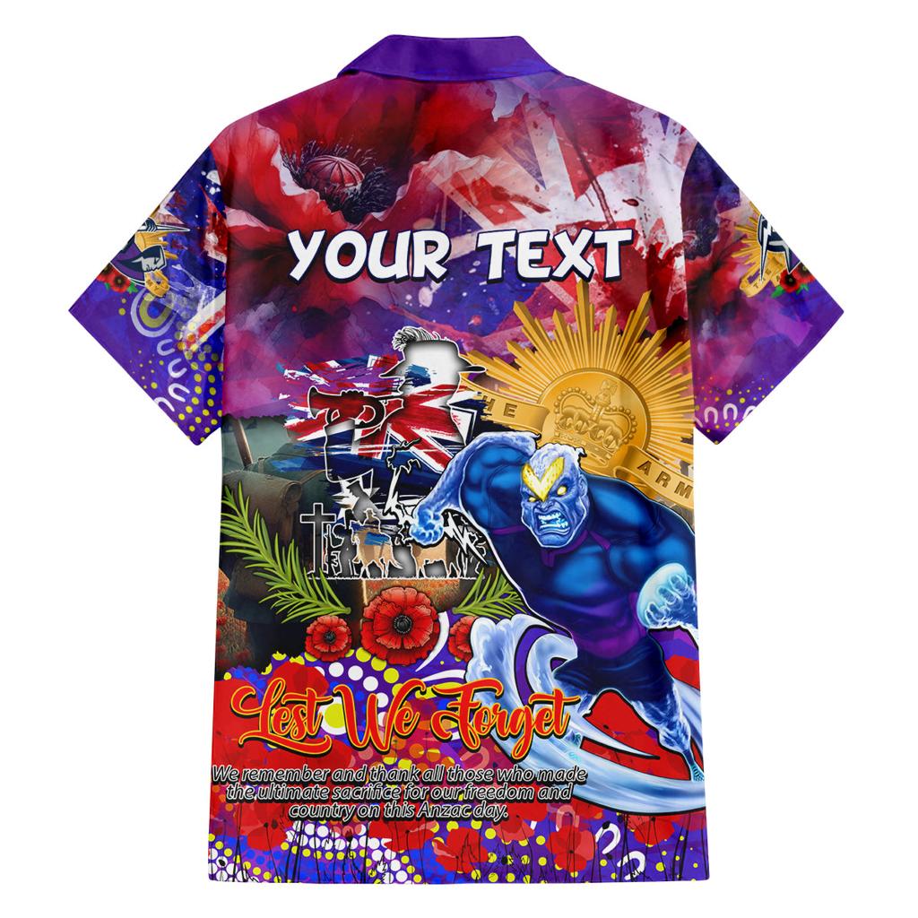 Personalised Australia Rugby Storm ANZAC Family Matching Off Shoulder Short Dress and Hawaiian Shirt Melbourne Scratch Style