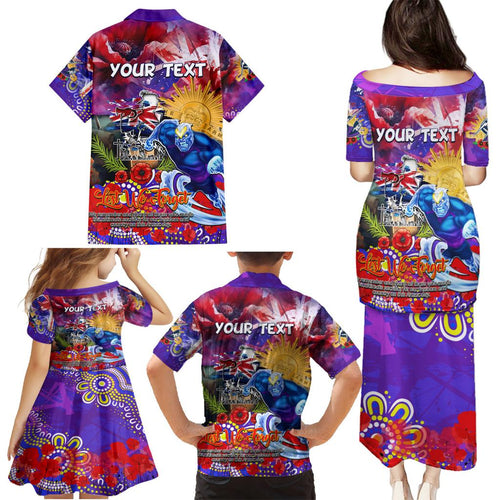 Personalised Australia Rugby Storm ANZAC Family Matching Puletasi and Hawaiian Shirt Melbourne Scratch Style