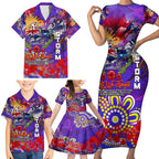 Personalised Australia Rugby Storm ANZAC Family Matching Short Sleeve Bodycon Dress and Hawaiian Shirt Melbourne Scratch Style