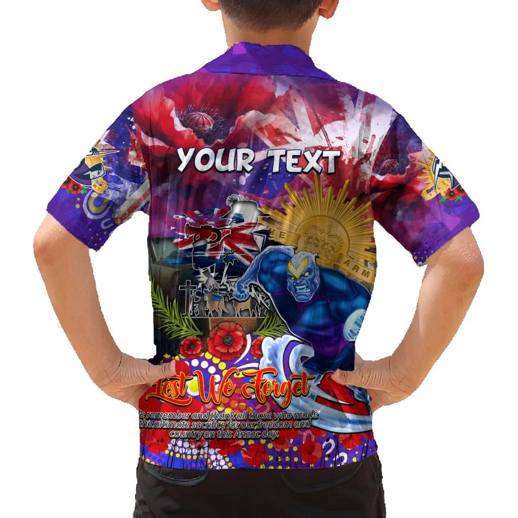 Personalised Australia Rugby Storm ANZAC Family Matching Summer Maxi Dress and Hawaiian Shirt Melbourne Scratch Style