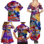 Personalised Australia Rugby Storm ANZAC Family Matching Summer Maxi Dress and Hawaiian Shirt Melbourne Scratch Style