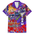 Personalised Australia Rugby Storm ANZAC Family Matching Tank Maxi Dress and Hawaiian Shirt Melbourne Scratch Style