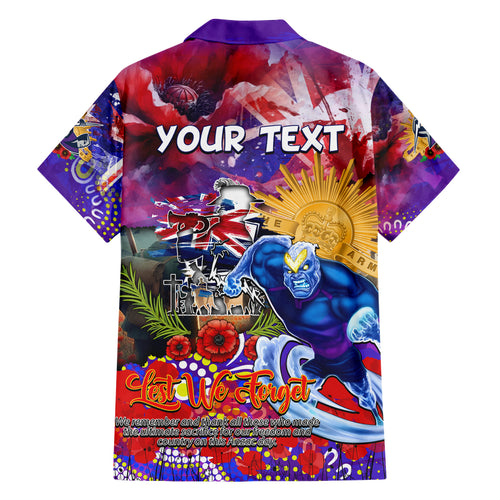 Personalised Australia Rugby Storm ANZAC Hawaiian Shirt Melbourne Scratch Style