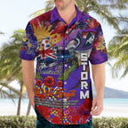 Personalised Australia Rugby Storm ANZAC Hawaiian Shirt Melbourne Scratch Style