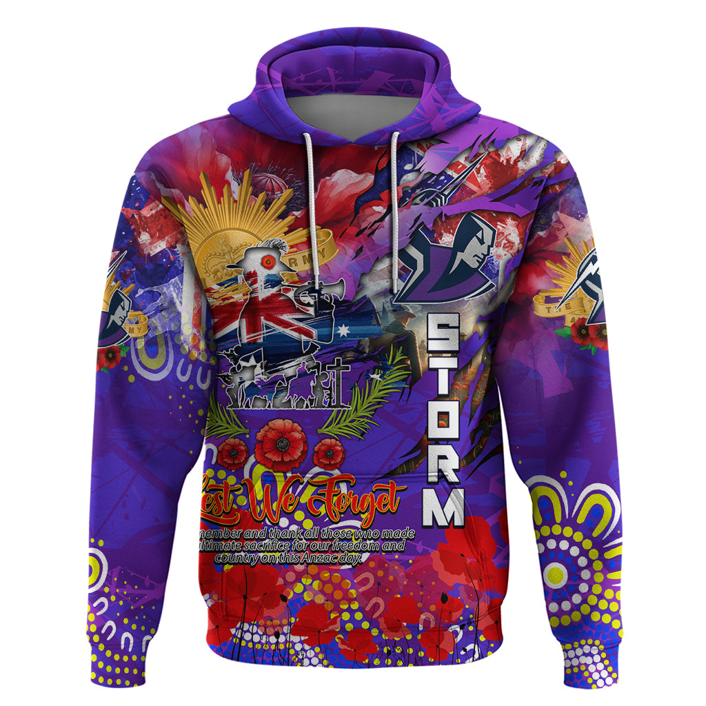 Personalised Australia Rugby Storm ANZAC Hoodie Melbourne Scratch Style
