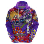 Personalised Australia Rugby Storm ANZAC Hoodie Melbourne Scratch Style