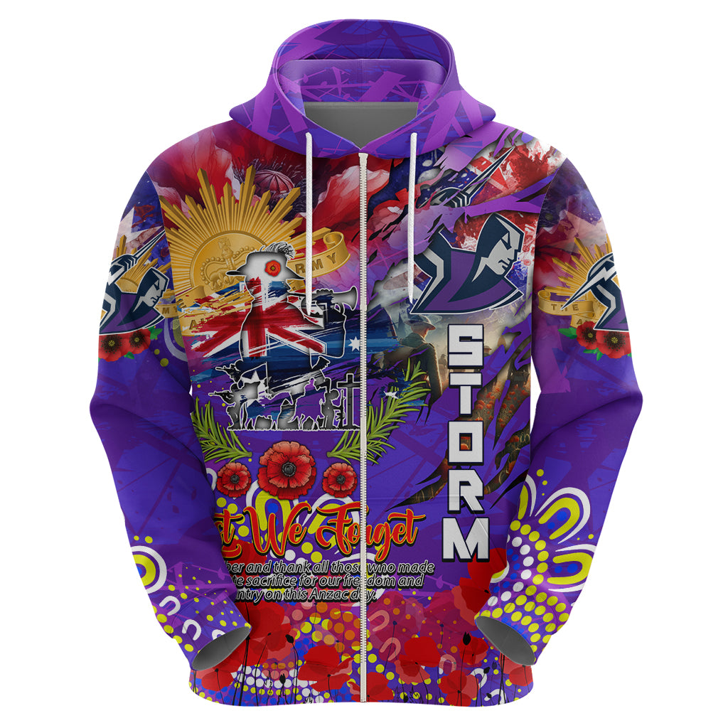 Personalised Australia Rugby Storm ANZAC Hoodie Melbourne Scratch Style