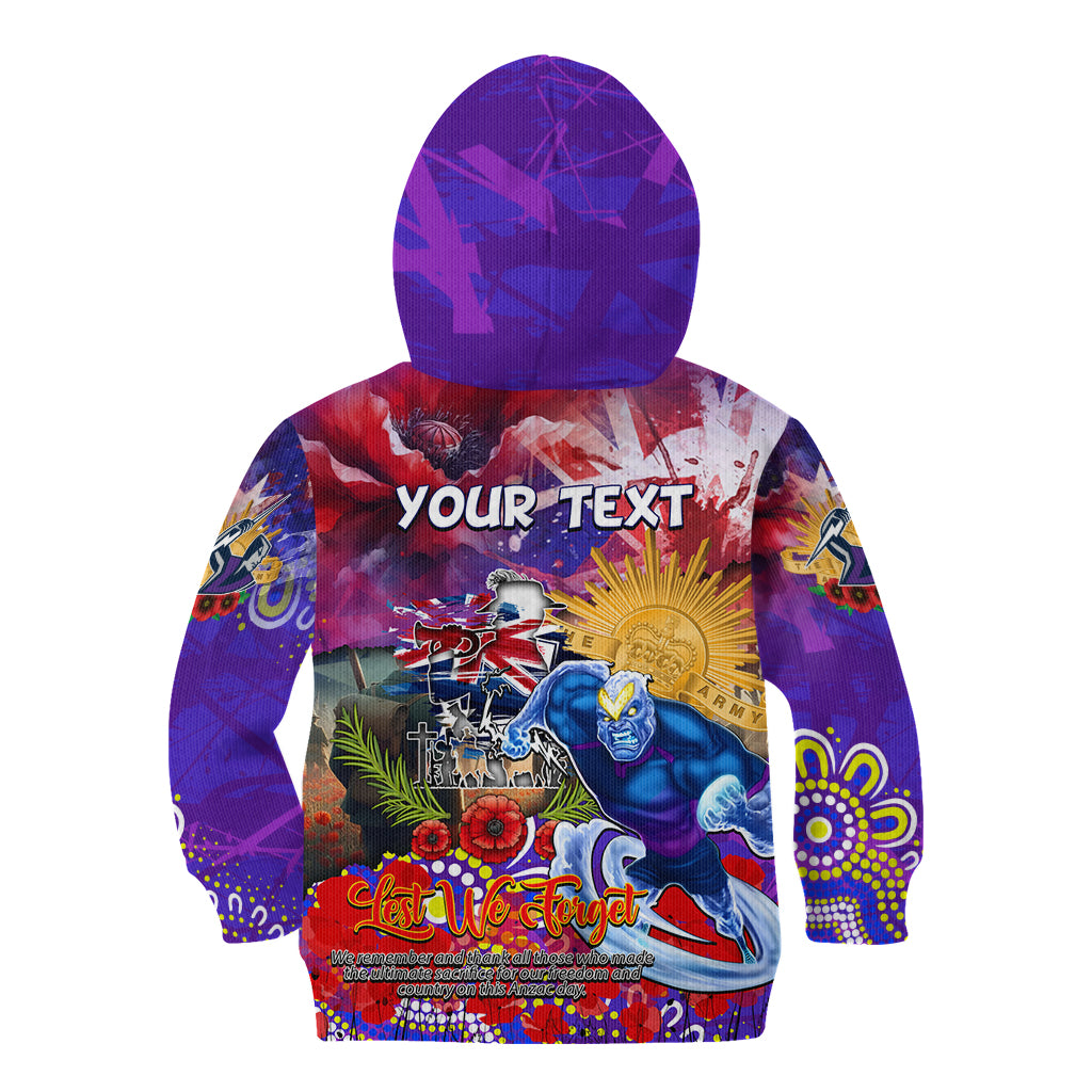 Personalised Australia Rugby Storm ANZAC Kid Hoodie Melbourne Scratch Style