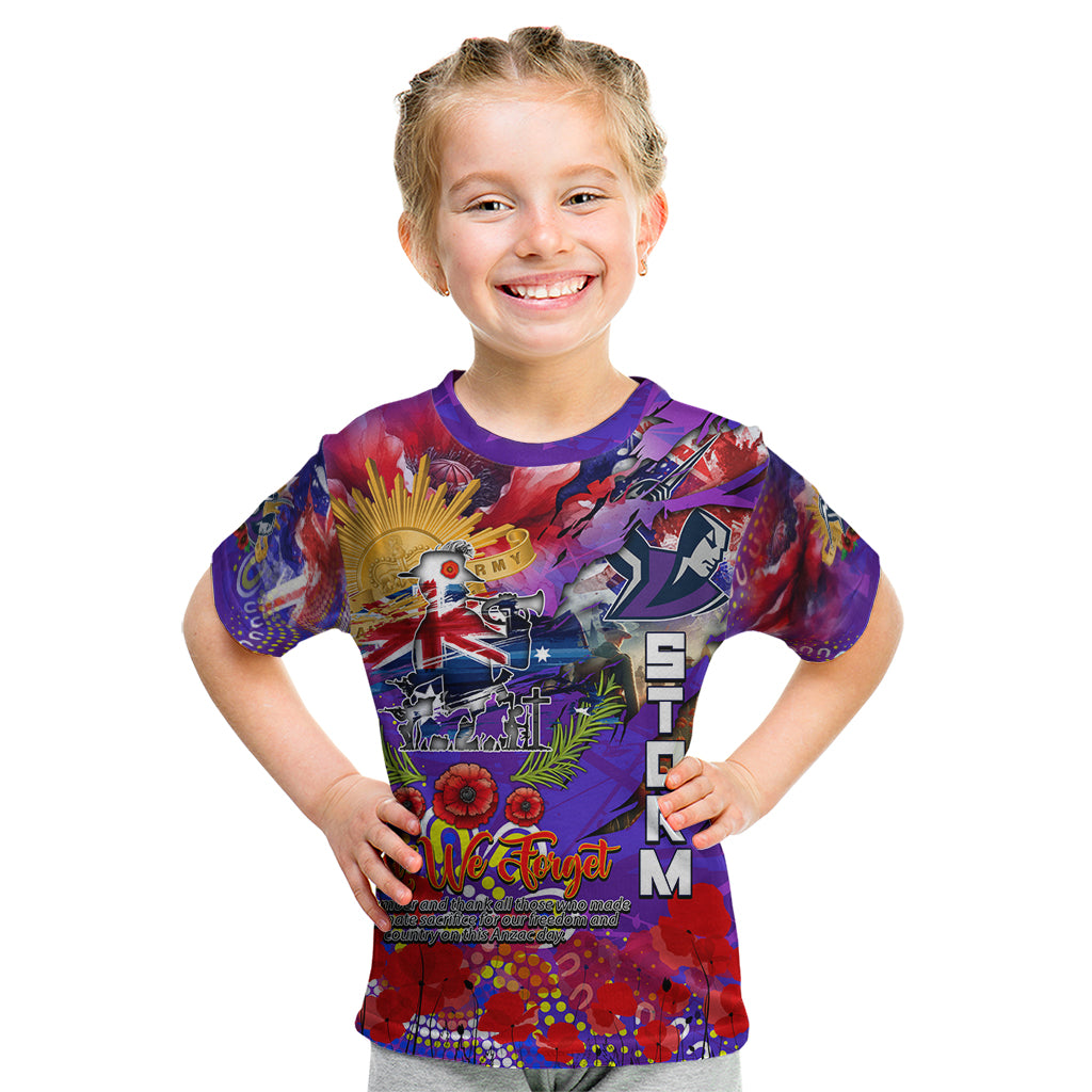Personalised Australia Rugby Storm ANZAC Kid T Shirt Melbourne Scratch Style