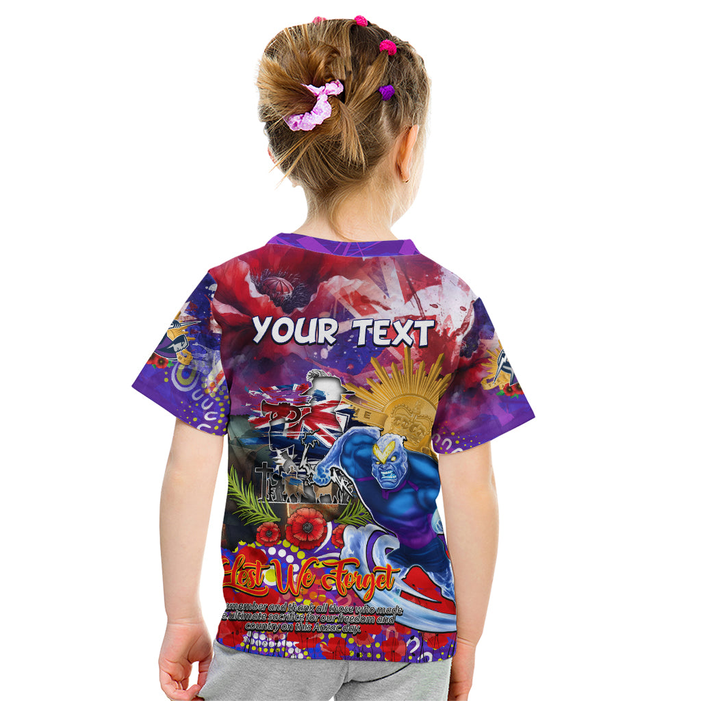 Personalised Australia Rugby Storm ANZAC Kid T Shirt Melbourne Scratch Style