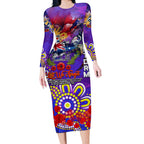 Personalised Australia Rugby Storm ANZAC Long Sleeve Bodycon Dress Melbourne Scratch Style