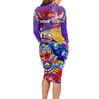 Personalised Australia Rugby Storm ANZAC Long Sleeve Bodycon Dress Melbourne Scratch Style