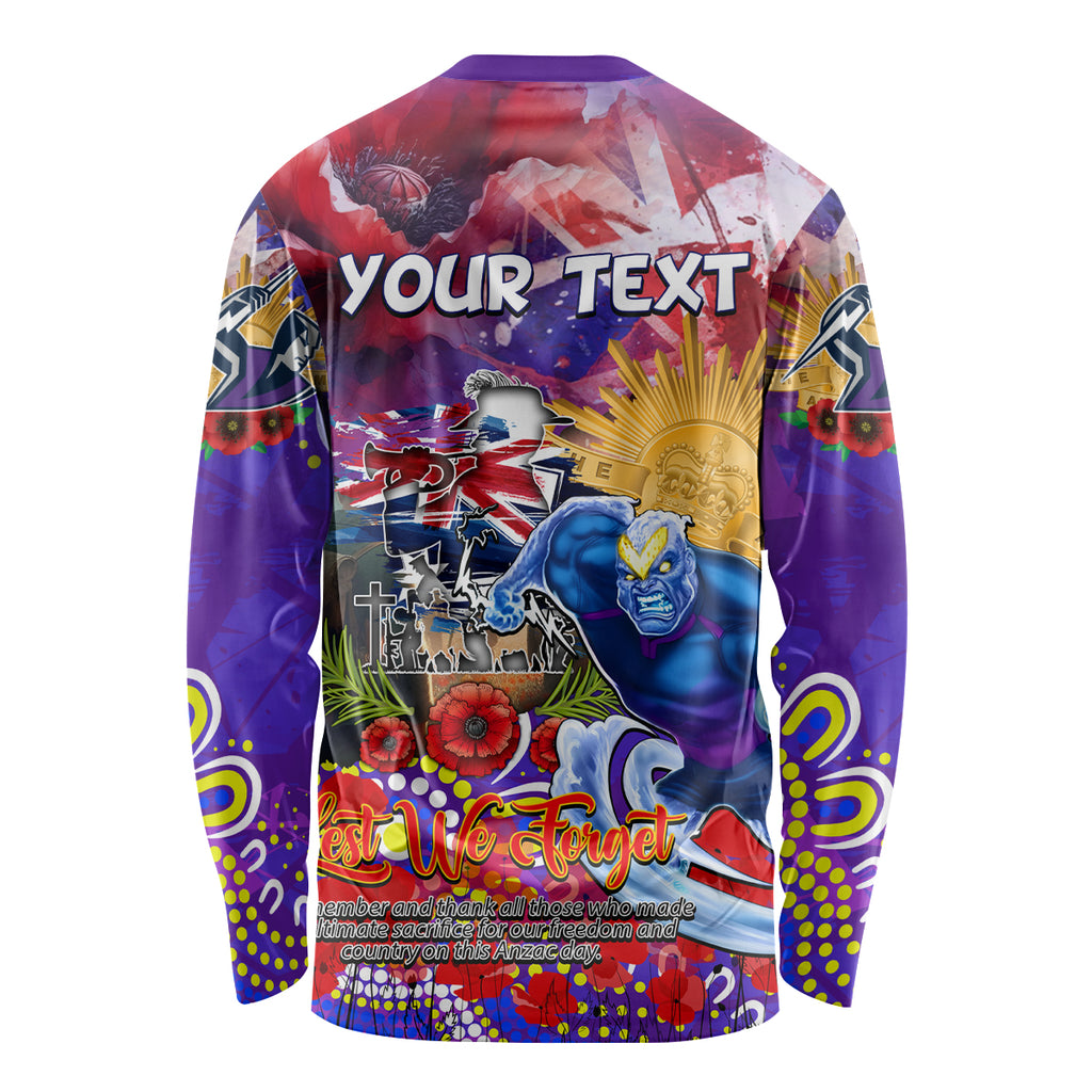 Personalised Australia Rugby Storm ANZAC Long Sleeve Shirt Melbourne Scratch Style