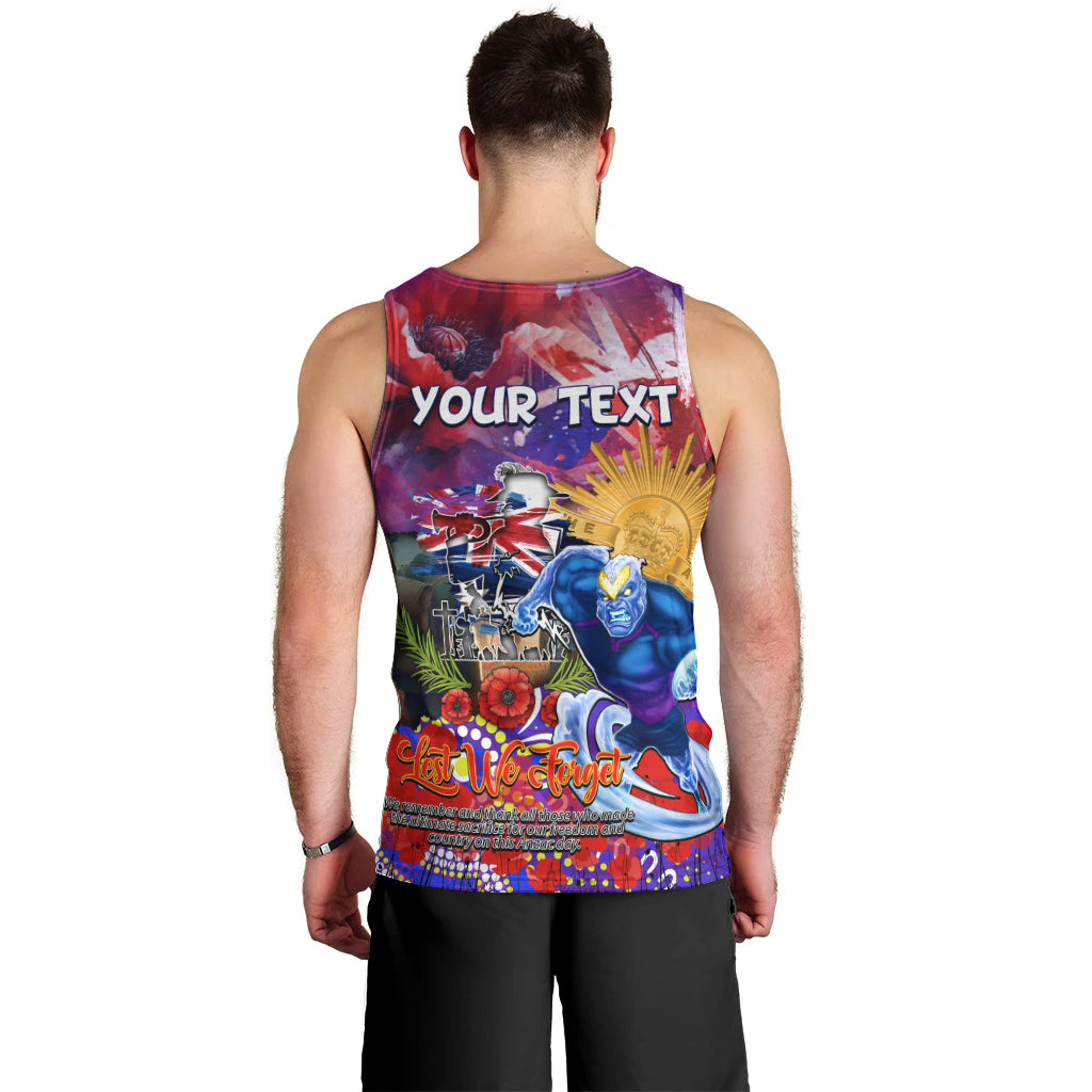 Personalised Australia Rugby Storm ANZAC Men Tank Top Melbourne Scratch Style