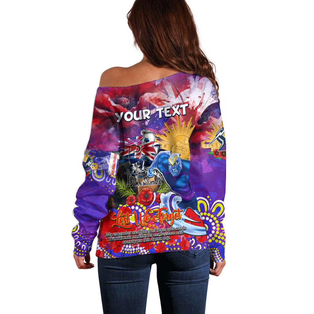 Personalised Australia Rugby Storm ANZAC Off Shoulder Sweater Melbourne Scratch Style