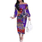 Personalised Australia Rugby Storm ANZAC Off The Shoulder Long Sleeve Dress Melbourne Scratch Style
